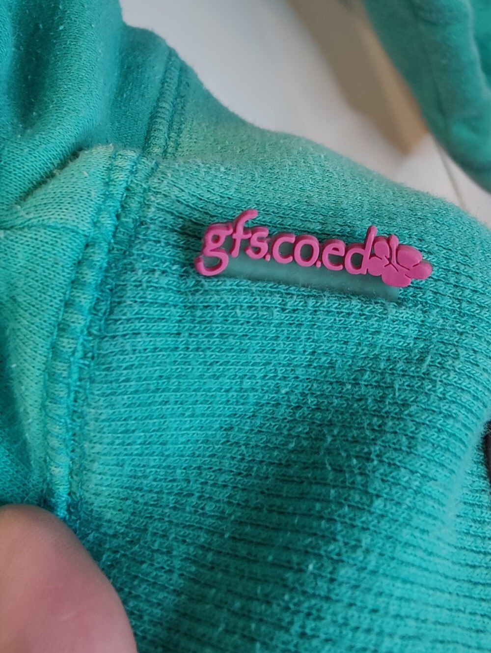 Vintage Y2K GFS Coed ESU Warriors Hoodie Green Pink Sz M - Picture 5 of 6